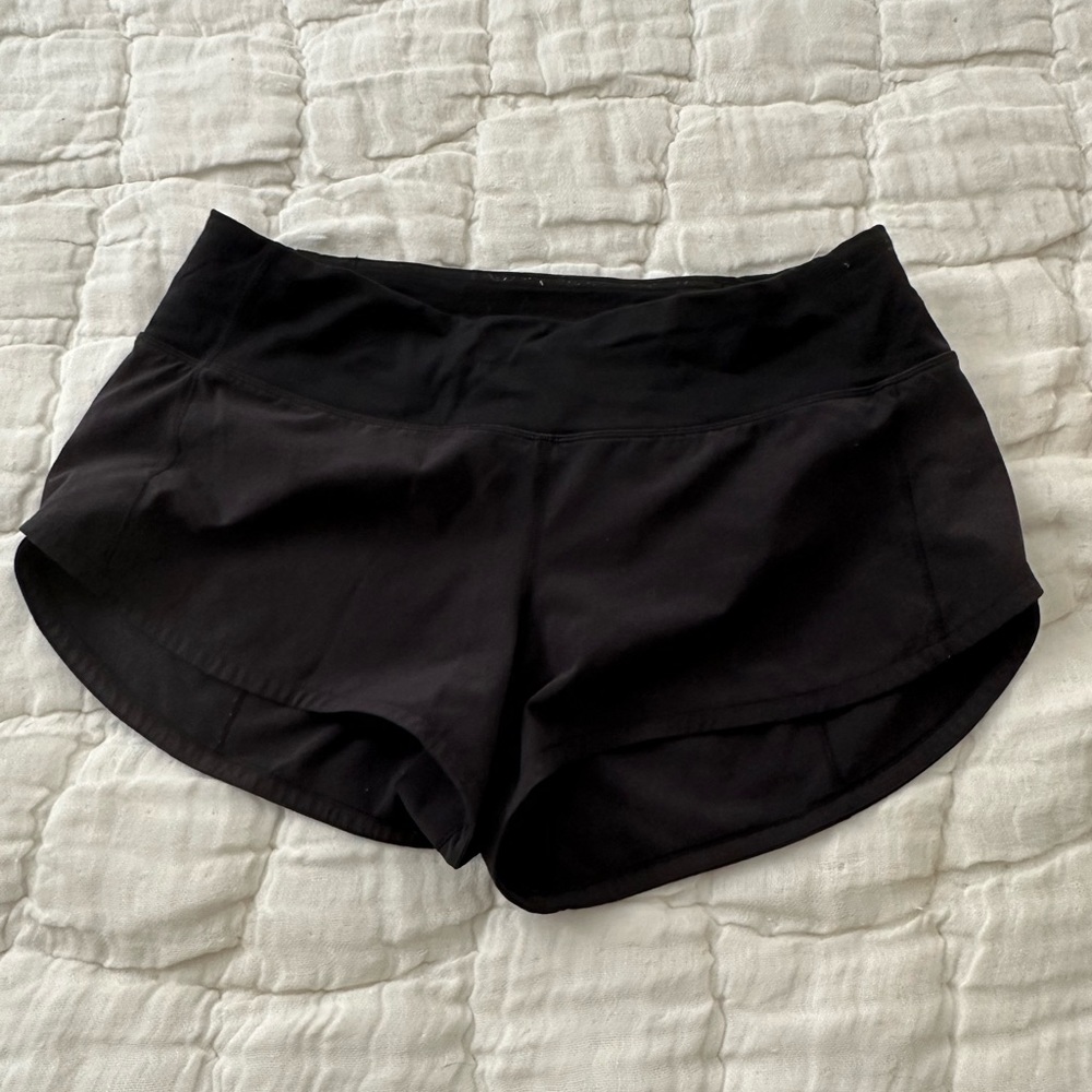 Black lululemon speed up shorts (reg length)